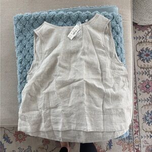 NWT Madewell Linen Blend Sleeveless Blouse